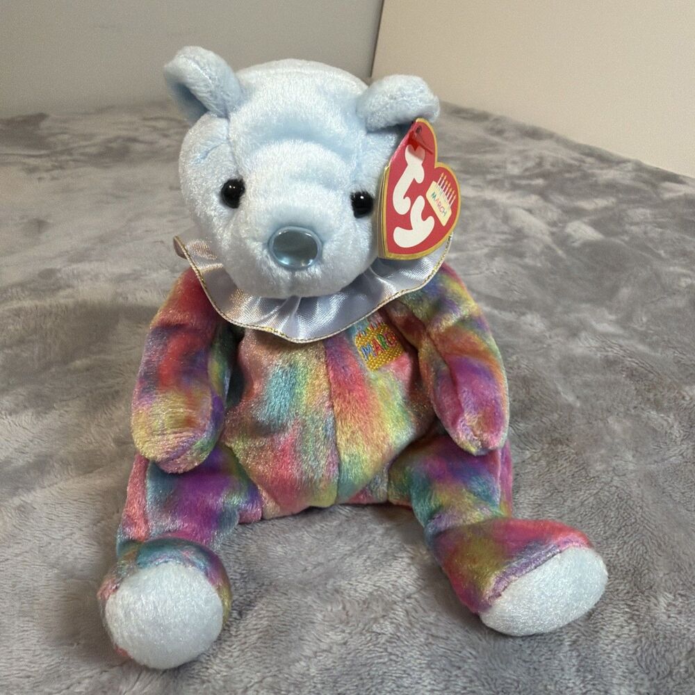 TY Beanie Baby 2001 March Birthday Bear With Tags